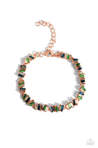 Paparazzi Jewelry - Effortless Emeralds and Emerald Ensemble Set- Copper