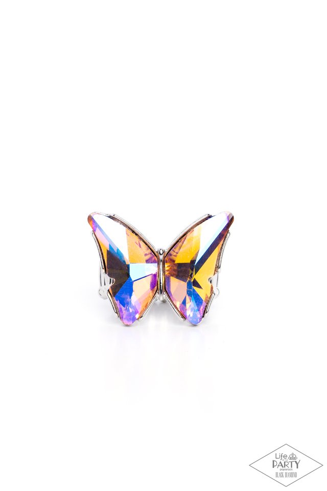 Paparazzi Jewelry - Fluorescent Flutter - Orange (Black Diamond)